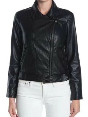 Elodie Black Faux Leather Moto Jacket